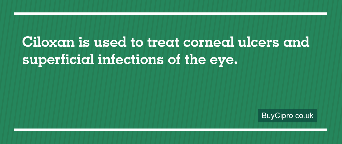 Ciloxan is used to treat corneal ulcers and superficial infections of the eye
