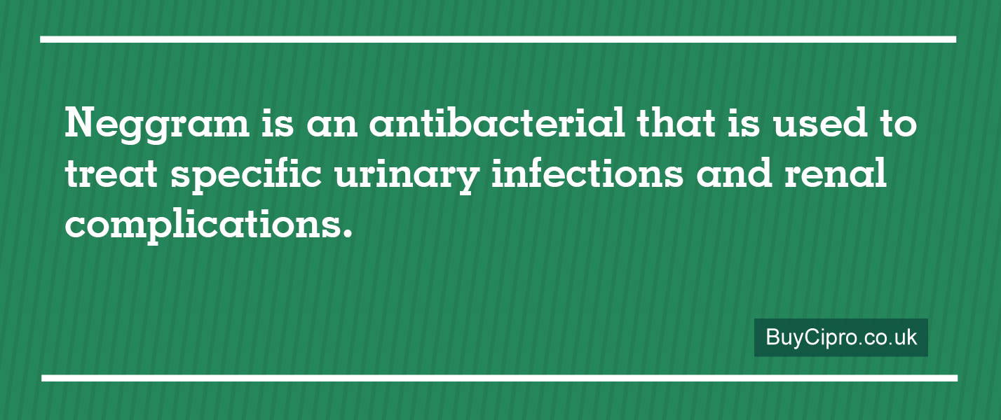 Neggram is an antibacterial that is used to treat specific urinary infections