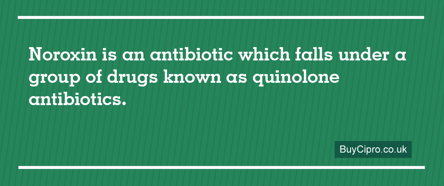 Noroxin is an antibiotic which falls under a group of drugs known as quinolone antibiotics